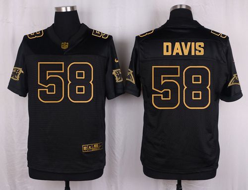 Nike Panthers #58 Thomas Davis Sr Black Men's Stitched NFL Elite Pro Line Gold Collection Jersey